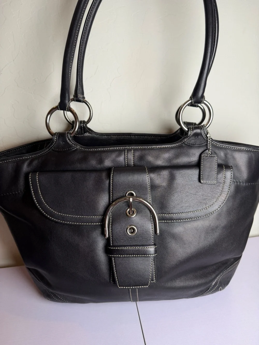 Vintage Coach Soho Large Business Tote y2k leather bag Coach